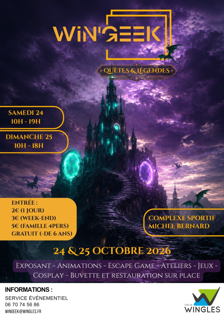 Win'Geek - 24 & 25 octobre 2026 au complexe sportif Michel Bernard